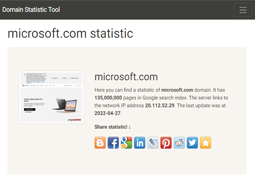 Domain Statistic Tool